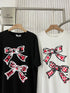 Bow Print Casual T-Shirts
